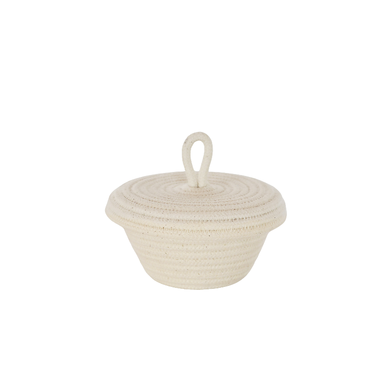 Petite Lidded Basket (XS) - Ivory (BSK11810W-XS) Main Image