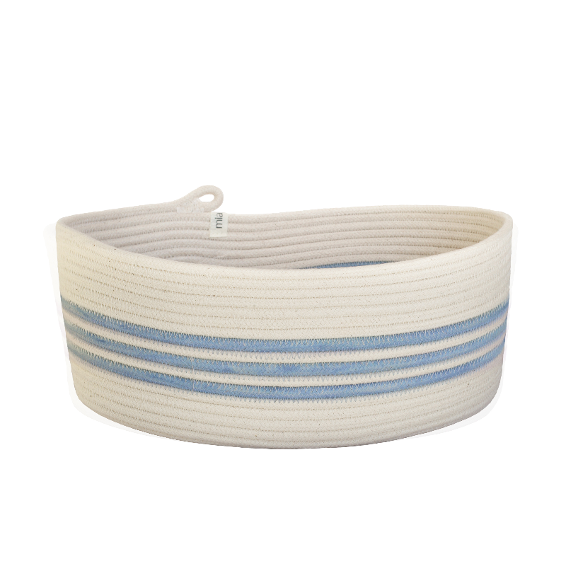 Oval Basket M - Bubblegum Blue Swirl Striped (BSK103168W-M) Main Image