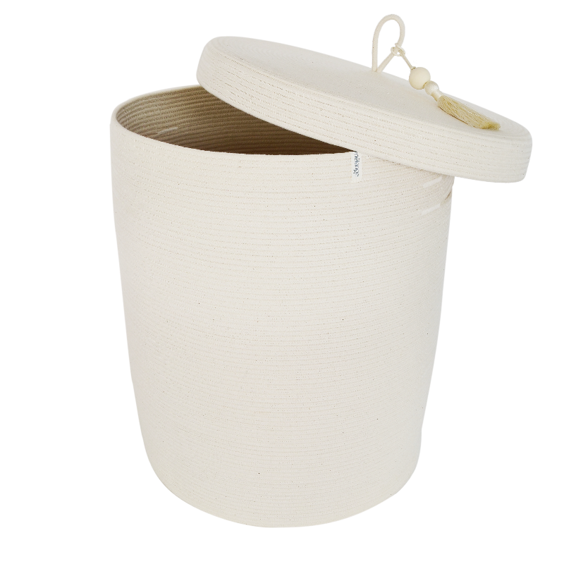 Lidded Laundry Basket - Ivory (BSK12710W-L) Main Image