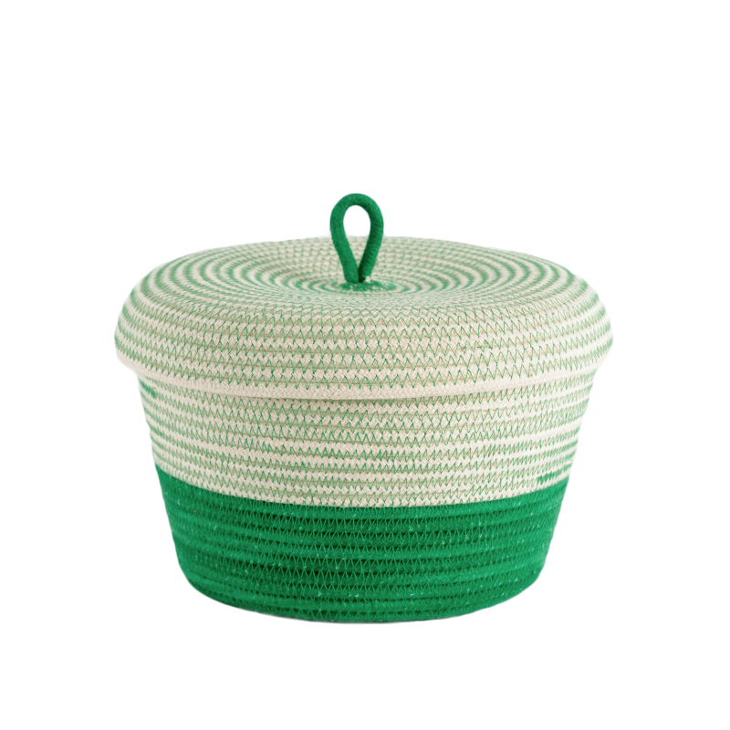 Lidded Bowl Basket - Greenery (BSK118100W) Main Image