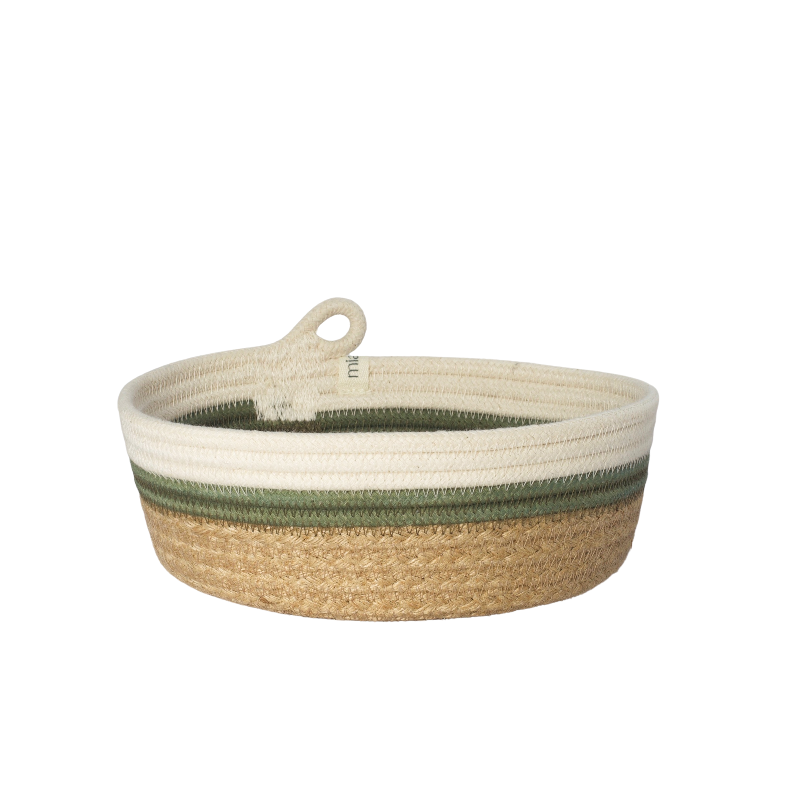 Essential Oval Basket (XS) - Olive Jute Jungle (BSK10396407W-XS) Main Image