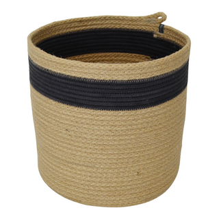 Cylinder Basket L - Jute & Charcoal (full) (BSK1048597W-L)