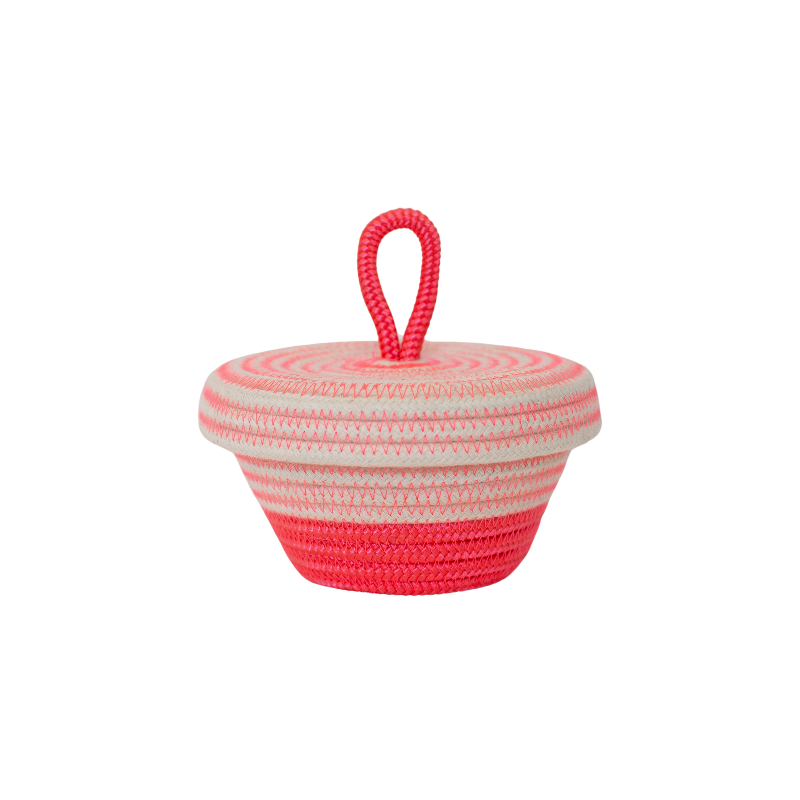 Petite Lidded Basket - Neon Pink (BSK118421W-XS)