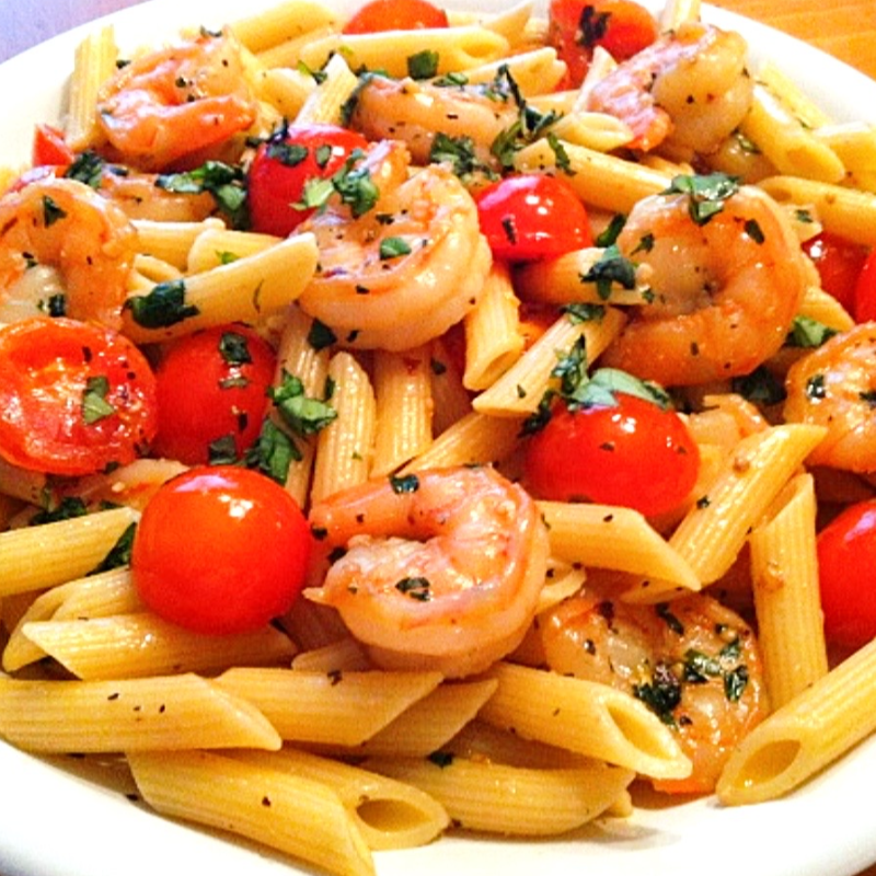 Garlic Shrimp Pasta with Cherry Tomatoes  Main Image