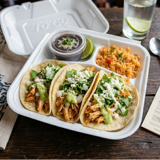 Individual Meal - Taco Plates 3 Tacos Rice and Beans $15