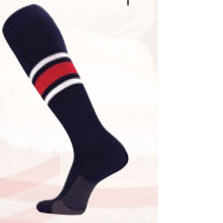 Dugout Series Navy/White/Scarlet Socks
