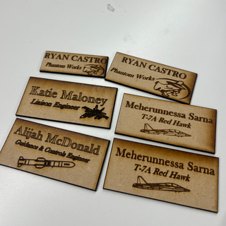 Customized Wood Engraved Office Name Tag 