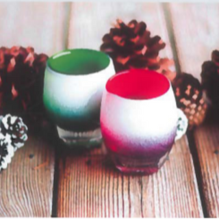 Hand-Blown Glass Votive Set