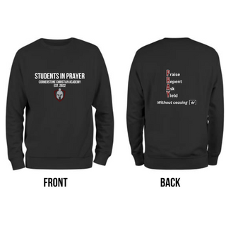 CCA Students in Prayer Black Crewneck Sweatshirt