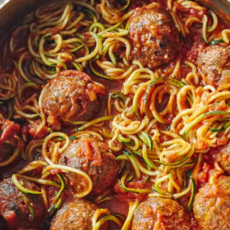 Zoodles and Meatballs