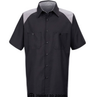 Men's Red Kap SS MOTORSPORTS Shirt - SP28 (Black/Silver) 