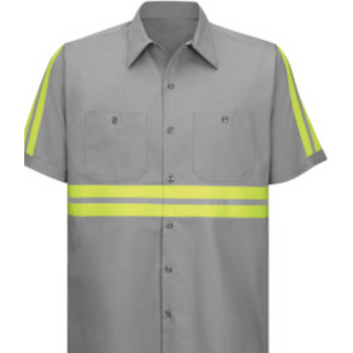 Men's Red Kap Enhanced Visibility Cotton Work Shirt - SC40 (Navy) 