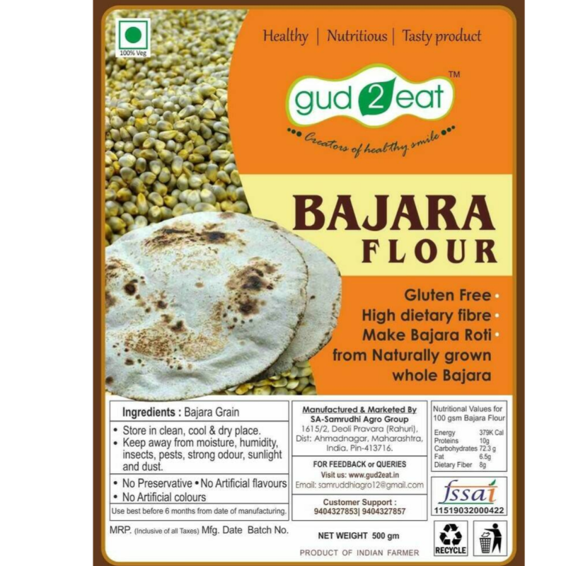 Gud2Eat Pure Bajra flour- Gud2Eat 500g