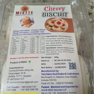 Nankhatai Biscuits cherry flavor  -Bakery made from India- 350gm 