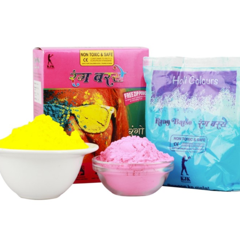 Rang Barse Non Toxic Skin Friendly Herbal Holi Colour (300 g) - Pack of 3