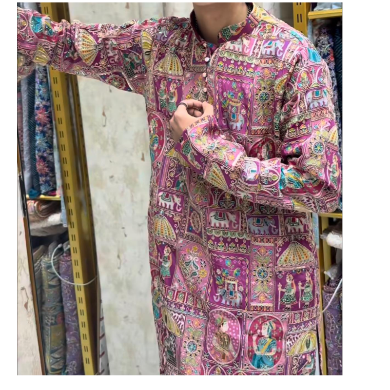 Designer Kurtha with ready made dhoti /pajama (Royal)