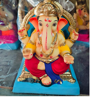 water soluble - Ganapati Idol 8 inch Delivery before the fest