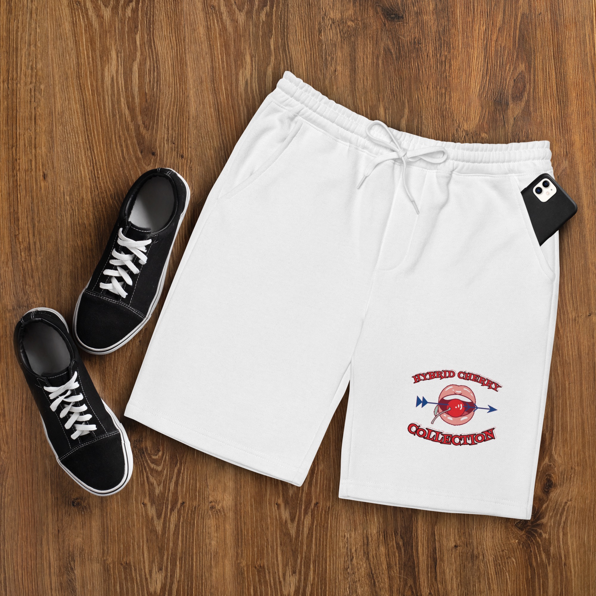 White Fleece Shorts (Logo) Main Image