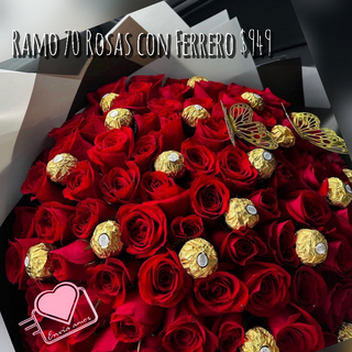 70 rosas con Ferrero 