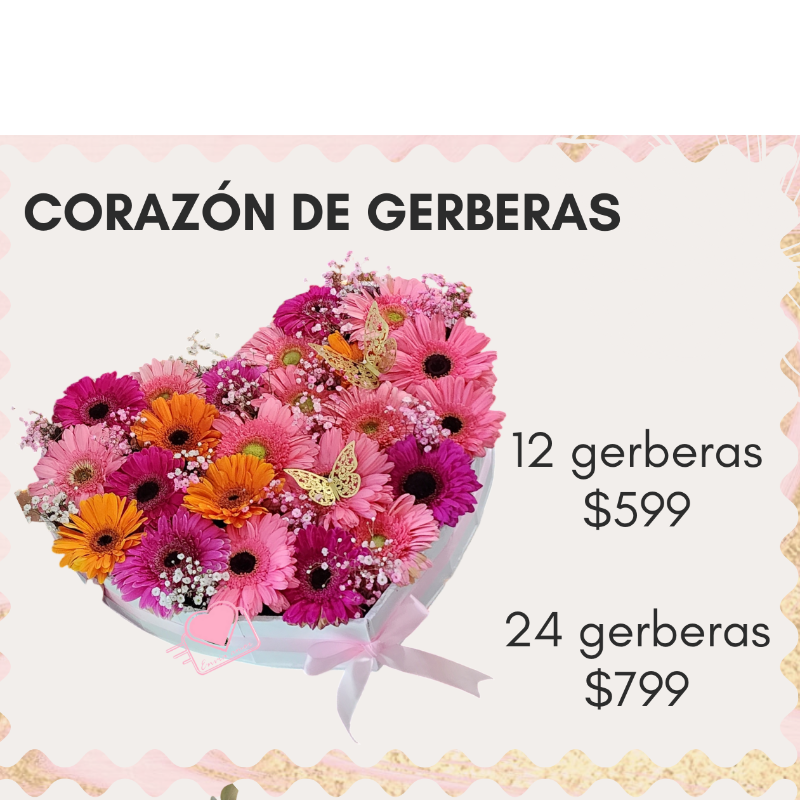 Corazón de gerberas INCLUYE GLOBO!  Main Image