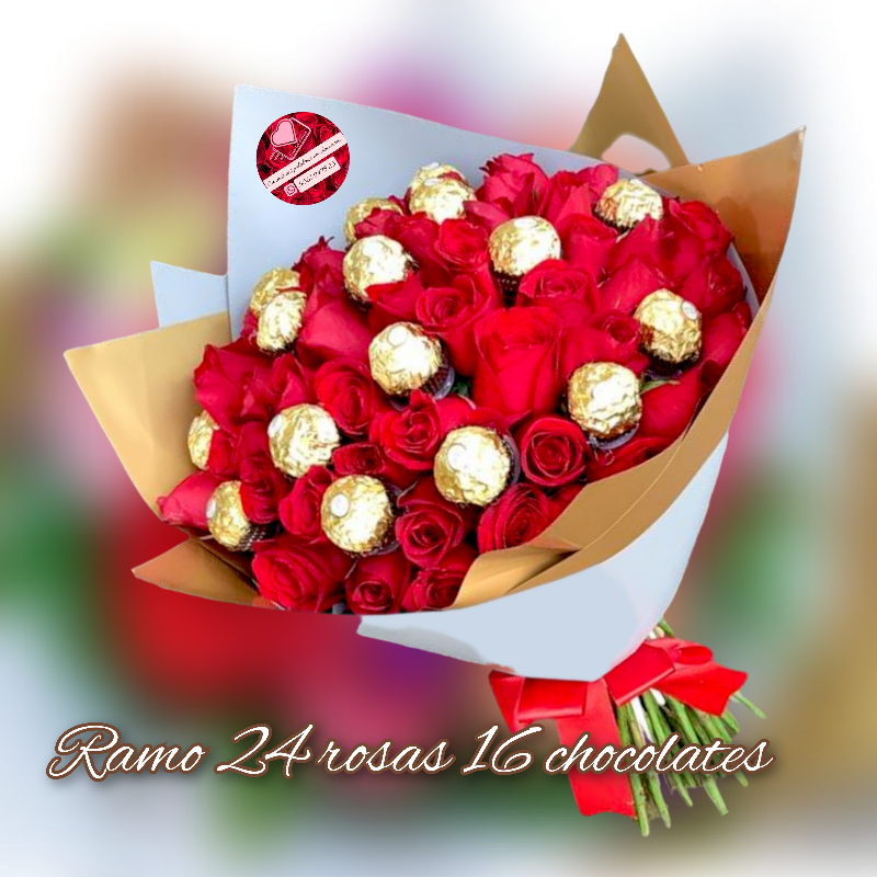 Ramo 24 rosas 16 chocolates  Main Image