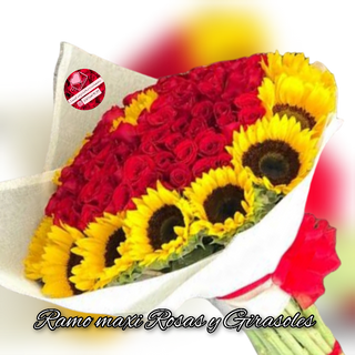 Ramo maxi rosas y girasoles 