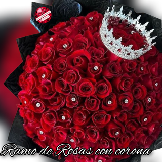 Ramo de Rosas con corona