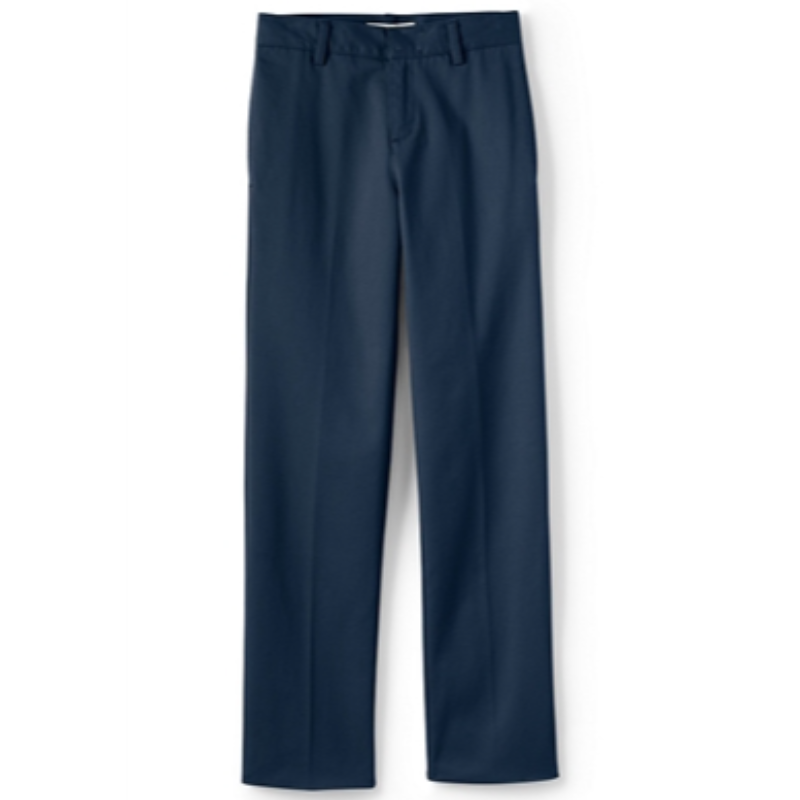 Boys Navy Blue Flat Front Pants Main Image