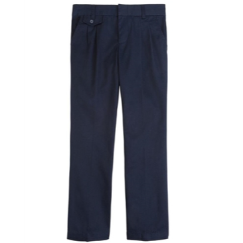 Girls Navy Blue Flat Front Pants Main Image