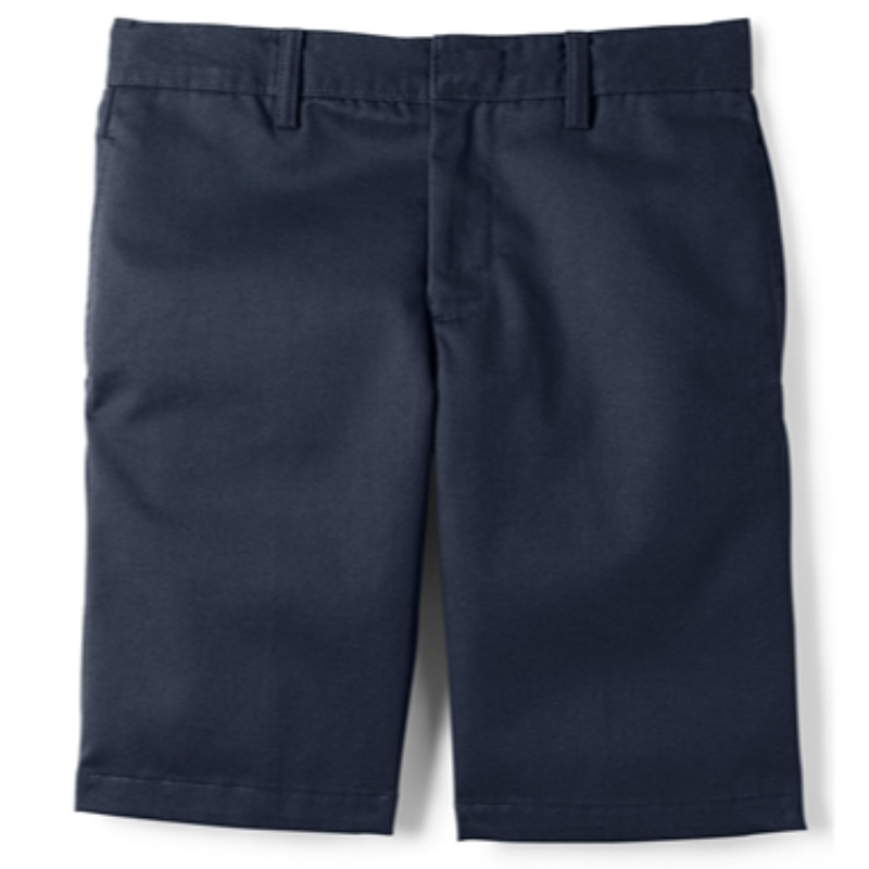 Boys Navy Blue Flat Front Shorts Main Image