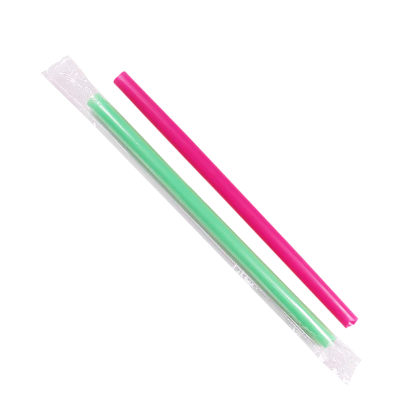 C9060S 9'' Boba Straws (10mm) Poly Wrapped - Mixed Colors - 1,600 ct Main Image