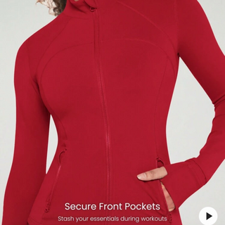 Fiery Red JCam Long Sleeve Slim Fit Jacket