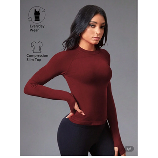 Burgundy Round Neck JCam Long Sleeve