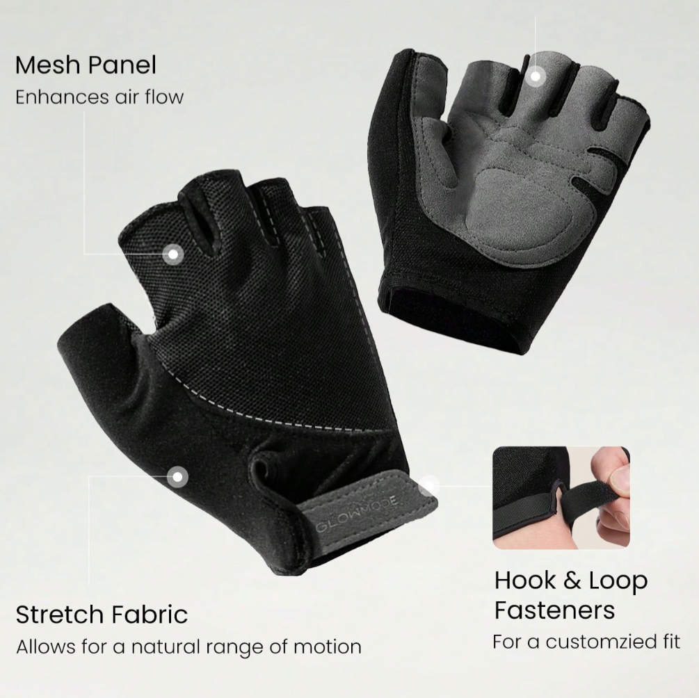 Black - Stretchy mesh gloves 