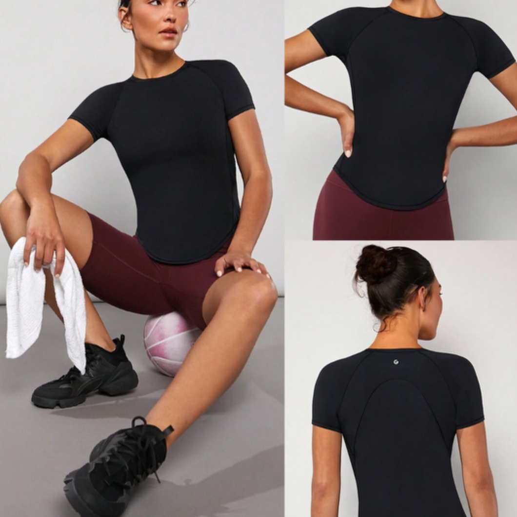 Black- Quick Dry Fitted Tee