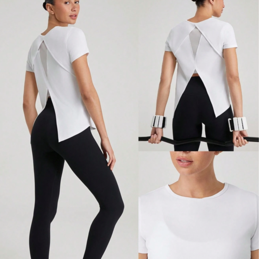 White - Quick Dry Slit Back Tee