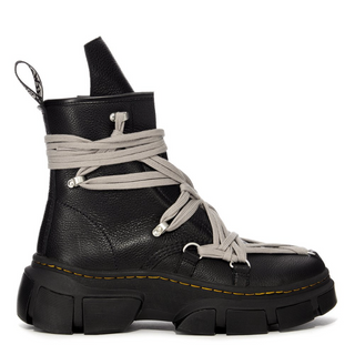 DR. MARTENS X RICK OWENS 1460 DMXL MEGA LACE BOOT IN BLACK COW LEATHER