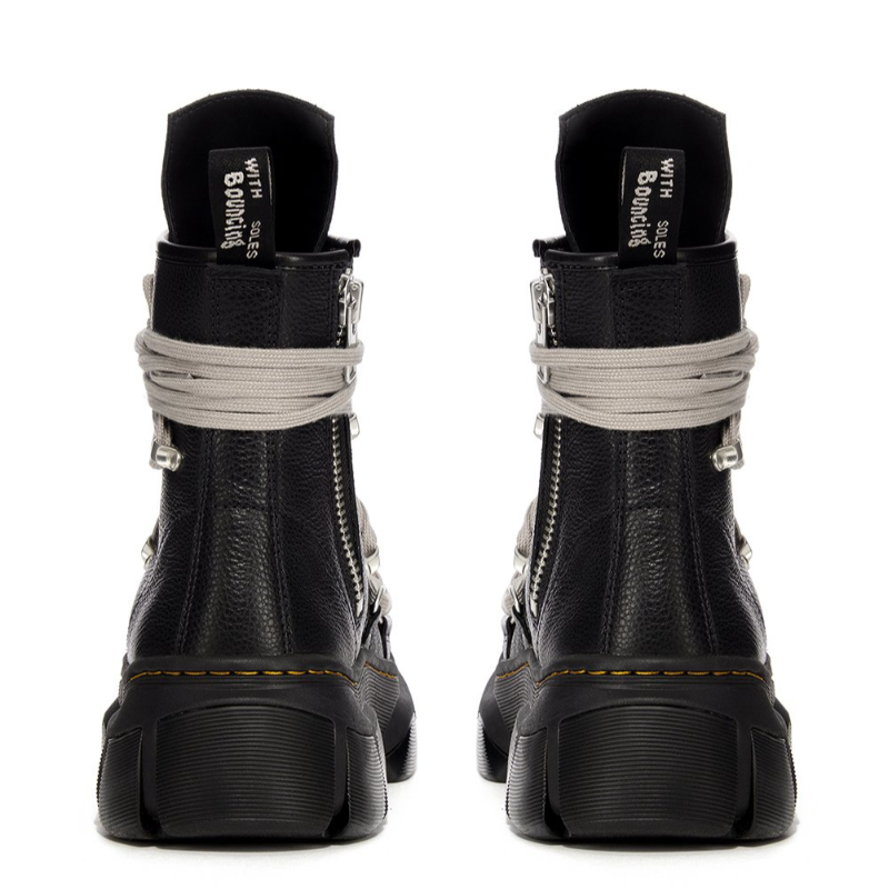 DR. MARTENS X RICK OWENS 1460 DMXL MEGA LACE BOOT IN BLACK COW LEATHER - Thumbnail (Preview) 4