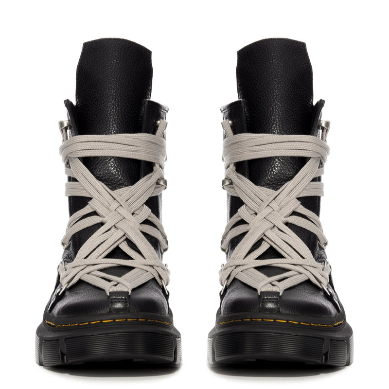 DR. MARTENS X RICK OWENS 1460 DMXL MEGA LACE BOOT IN BLACK COW LEATHER - Thumbnail (Preview) 2