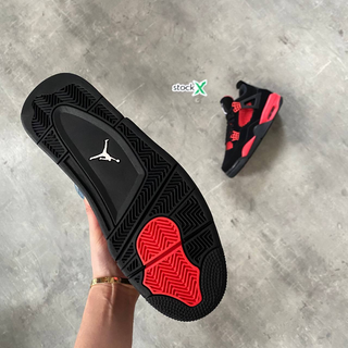 Nike Air Jordan 4 Retro Black 'Red Thunder' - Thumbnail 2