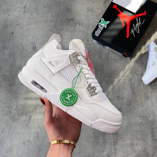 Nike Air Jordan 4 Retro White Metallic Pure Money