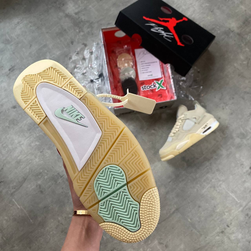 Off-White x Nike Air Jordan 4 Retro SP 'Sail' - Thumbnail (Preview) 4