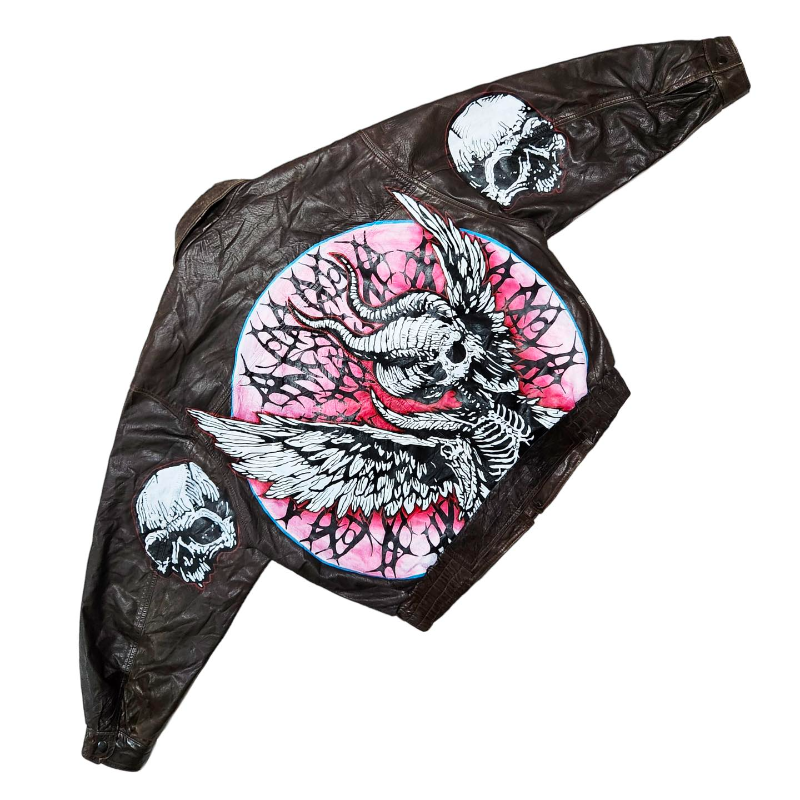 “Harpy” Custom Leather Jacket Size: (XL) - Thumbnail (Preview) 2