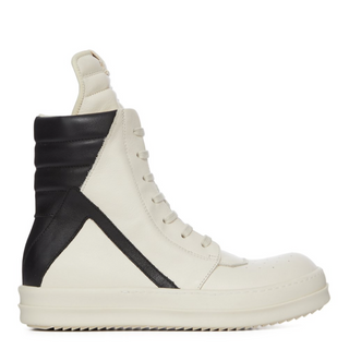 RICK OWENS LUXOR GEOBASKETS IN MILK MOUSSE LEATHER