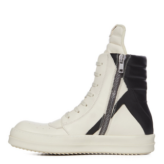 RICK OWENS LUXOR GEOBASKETS IN MILK MOUSSE LEATHER - Thumbnail 3