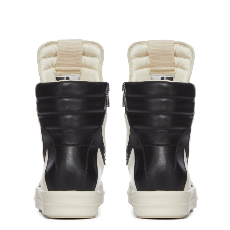 RICK OWENS LUXOR GEOBASKETS IN MILK MOUSSE LEATHER - Thumbnail (Preview) 4