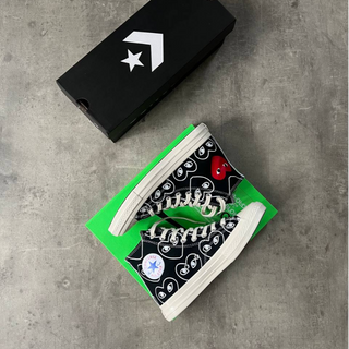 Converse Comme Des Garcons Play All-Over High Black “Heart Print”  - Thumbnail 4