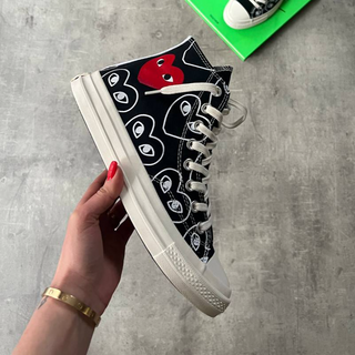 Converse Comme Des Garcons Play All-Over High Black “Heart Print” 