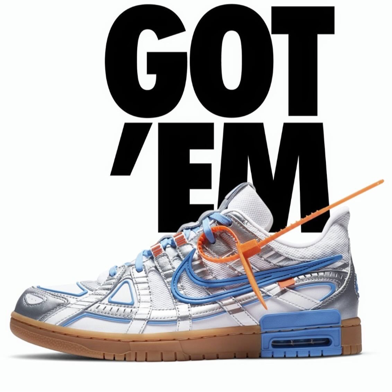 Off-White X NIKE air Rubber Dunk University Blue Main Image