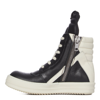 RICK OWENS GEOBASKETS IN MOUSSE LEATHER - Thumbnail 3